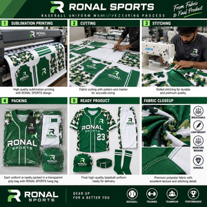 RONAL SPORTS Baseball Uniform <b>Men's</b> <b>Camouflage</b> Green White Jersey <b>Pants</b> Set Moisture Wicking Short Sleeve All Seasons - Product Image 5
