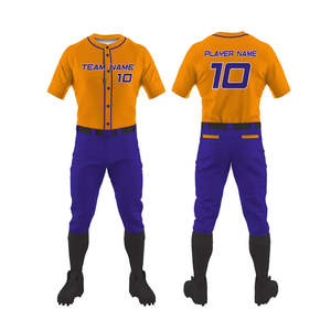 Diseño de dos colores, camisetas de béisbol personalizadas de alta calidad al por mayor, 100% poliéster, conjuntos de béisbol para niños. - Product Image 2