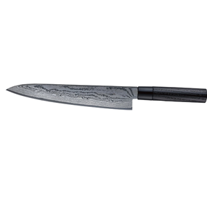 Couteaux de chef, lame de 270 mm, motif Damas, avec manche en bois foncé, pour la découpe professionnelle en cuisine et les tâches quotidiennes de préparation alimentaire. - Product Image 1
