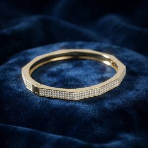 14K Gold 925 Sterling <b>Silver</b> Oval Open <b>Charm</b> <b>Bracelet</b> Moissanite Stones Classic Jewelry for Women Party Engagement Wedding - Product Image 4