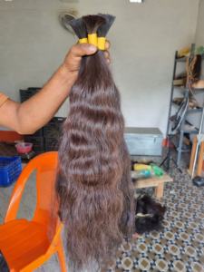 Venta al por mayor de alta calidad solo dibujado ondulado Remy Virgen extensiones de cabello humano sin procesar crudo indio templo donante de cabello - Product Image 5