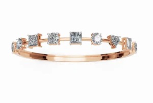 Josaphine Fusion Lab Grown Diamond <b>Bangle</b> 4.154 Carats 9 Stones 9k 14k 18k Yellow <b>Rose</b> White <b>Gold</b> Luxury Large Stone <b>Bangle</b> - Product Image 6