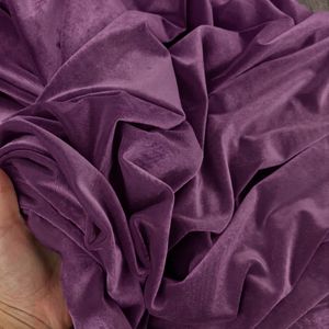 Woven 100% Polyester Soft Medium Weight Brushed Dress Curtain Material Plum Color 9000 Micro Velvet Fabric 130 GSM CLOTH ZONES - Product Image 1
