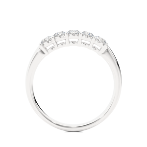 Bague en diamant taille ronde 0,51 carat, bague en diamant naturel avec 5 pierres de diamant, bijoux fins en diamant d'Inde - Product Image 4