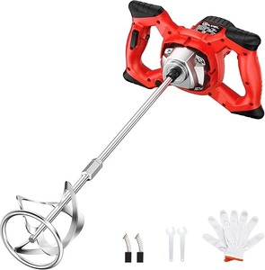 Bétonnière, mélangeur à béton électrique 2300W max avec 6 vitesses réglables, mélangeur à mortier portable, mélangeur à boue manuel 110V - Product Image 1