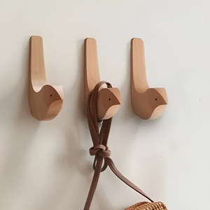 Crochets muraux adhésifs en bois faits à la main, finition naturelle, pour suspendre vêtements et articles de rangement domestique – Vente en gros - Product Image 3