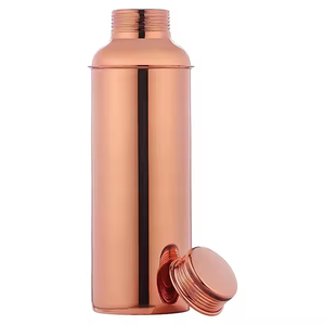 Custom Logo <b>Plain</b> Copper <b>Water</b> <b>Bottle</b> Leakproof Reusable Ayurvedic Drinking <b>Bottle</b> Eco Friendly Metal Flask for Daily Use - Product Image 1