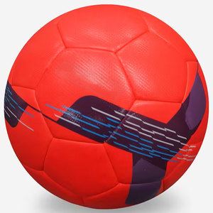 Professional Red Soccer Ball | Hybrid <b>Machine</b> <b>Stitched</b> & <b>Hand</b> Sewn Football for Practice and Match Play Made In Pakistan - Product Image 1