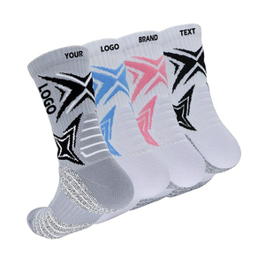 Athletic Ankle <b>Socks</b> Jacquard Geometric Pattern Breathable Spandex <b>Polyester</b> Basketball Sports <b>Socks</b> for Adults Summer - Product Image 4