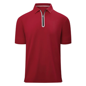 Camiseta de Manga Corta para Hombre de Primera Calidad, Lisa, Transpirable, de Punto, que Absorbe la Humedad, Color Rojo Informal - Product Image 1