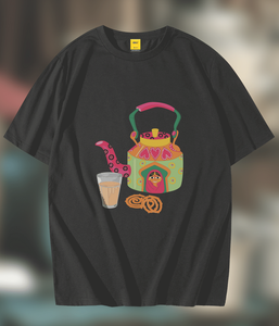 T-shirt pour homme 100% coton, style streetwear vintage, coupe ample, épaules tombantes, logo personnalisé imprimé, tissu lourd 240 GSM - Product Image 2