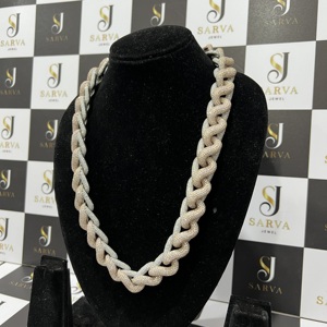925 Sterling Silver <b>Iced</b> <b>Out</b> Cuban Link <b>Chain</b> VVS Moissanite Round Brilliant Cut Hip Hop Necklace Unisex - Product Image 2