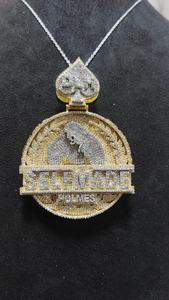 Colgante de Lujo Estilo Hip Hop Rapper con Letra Personalizada, Chapado en Oro sobre Plata 925, con Moissanita VVS, Diseño Circular Bicolor, para Fiesta - Product Image 3