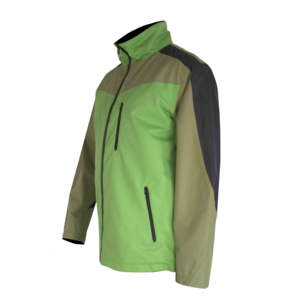 เสื้อแจ็คเก็ตซาฟารีฤดูหนาวสำหรับผู้ชาย ผ้าเดนิมเคลือบหนังแท้ ความหนาปานกลาง คอตั้ง กันน้ำ กระดุมเขาสัตว์ บริการ OEM - Product Image 3