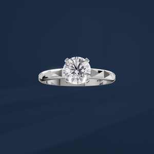 Bague de fiançailles classique pour femme avec diamant rond brillant PT950, bijoux en diamant de laboratoire - Product Image 2