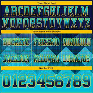 Jersey de Fútbol Americano de Calidad de Exportación para Hombre, Cuello en V, Manga Corta, Azul y Amarillo, Sublimado, Absorbente de Humedad, 100% Poliéster - Product Image 3