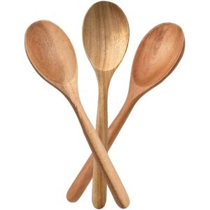 Cuchara de madera ecológica, resistente al calor, para cocinar, revolver y mezclar, utensilio de cocina sostenible de madera maciza. - Product Image 3