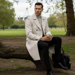 Abrigo Largo de Lana para Hombre, Hecho a Medida, Estilo Vintage, Moda Urbana, Transpirable, de Alta Calidad, para Hombres y Jóvenes - Product Image 3