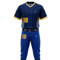 Ensembles d'uniformes de baseball sur mesure en gros, respirants, à manches courtes, imprimés, vêtements de sport, nouvelle arrivée