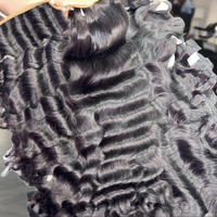 Extensions de cheveux humains indiens de luxe en gros, vierges, Remy, ondulés, double trame, micro-boucles 1B, 12 pouces, permanentes