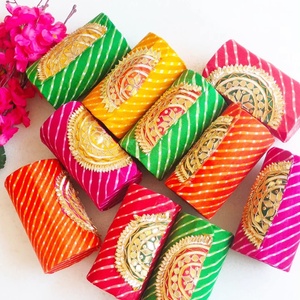 New Elegant Gota Patti Embroidered Bangle <b>Boxes</b> Jewelry Organizer Bin Festive <b>Storage</b> Basket for Bangles & Accessories - Product Image 1