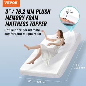 Queen Size 3 Thickness Soft Memory Foam <b>Mattress</b> <b>Topper</b> Premium <b>Cooling</b> <b>Gel</b> Infusion Detachable Washable Quick Setup Comfy Model - Product Image 2
