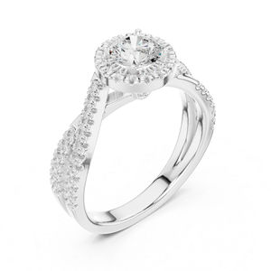 Anillo de Compromiso de Oro Blanco de 14K con Diamante Cultivado en Laboratorio, Corte Redondo, para Mujer |   Diamante Cultivado Nuevo - Product Image 6