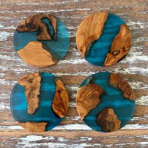 Posavasos de Resina con Diseño de Olas del Océano, Posavasos de Cerámica Hechos a Mano, Posavasos Redondos con Diseño de Olas del Océano, Manteles Individuales Modernos para Tazas de Café, Posavasos Decorativos - Product Image 5