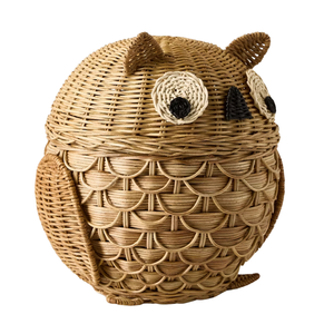 Cesta de Almacenamiento de Mimbre con Forma de Búho para Niños, Cesto para Ropa Sucia, Contenedor de Mimbre, Muebles para Habitación Infantil, Venta al por Mayor - Product Image 1