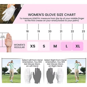 <b>Ladies</b> Golf Rain <b>Gloves</b> Pair Long Lasting All Weather Protection Cabretta Genuine <b>Leather</b> White Golf <b>Gloves</b> Adult Outdoor Sports - Product Image 3