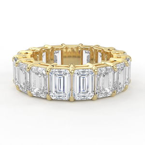 แหวนแต่งงานแบบซ้อนได้ ทองคำแท้ 14K 18K ประดับเพชรเม็ดเดี่ยวทรงเหลี่ยมมรกต 5.5 กะรัต ฝังเพชรแบบเต็มวง สำหรับผู้หญิง - Product Image 2