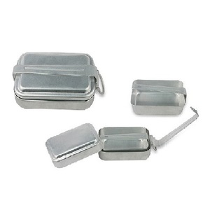British Style Tactical Lunch Box 380g Aluminum Camping Double Mess Storage Lunch Box 2 Pieces <b>Set</b> - Product Image 3