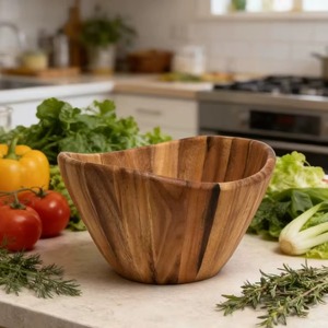 Tazón para Servir y Mezclar Ensaladas de Madera, Ecológico, Clásico, No Tóxico, Pulido, Duradero y de Alta Calidad, Ideal para Fiestas y el Hogar - Product Image 4