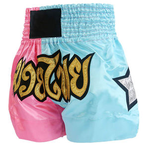 Pantalones Cortos de Muay Thai con Logotipo Personalizado, Pantalones Cortos de Entrenamiento de Kickboxing de Satén, Ropa de Artes Marciales Unisex OEM - Product Image 4