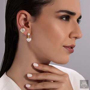PRAO Pack of MOP Convertible <b>Pearl</b> & Heart Stud <b>Earrings</b> Anti-Tarnish <b>Necklace</b> <b>Set</b> - Product Image 5