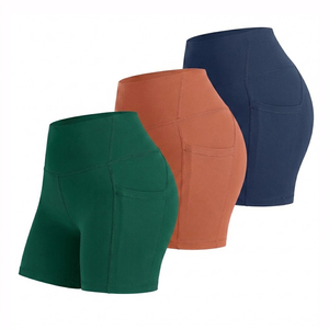 Shorts de yoga taille haute pour femmes avec poche pour téléphone, pantalon de compression moulant, shorts de sport d'été pour la course et le fitness - Product Image 1
