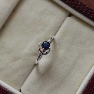 Bague saphir bleu en argent sterling S925, bijou élégant, cadeau pour elle, bijoux fins, bague pour femme - Product Image 2