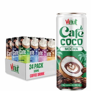 เครื่องดื่มกาแฟมะพร้าว อาราบิก้า โรบัสต้า เบลนด์ 325 มล. กระป๋องอะลูมิเนียม บริสุทธิ์จากธรรมชาติ 7 บริกซ์ อายุการเก็บรักษา 24 เดือน VINUT OEM ODM รับผลิตภายใต้แบรนด์ของคุณ - Product Image 1