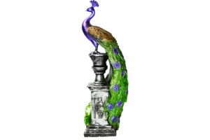 Juego de 4 Figuras de Pavo Real Hechas a Mano en Resina de EOB International, Esculturas de Animales Tradicionales para Decoración de Mesa del Hogar, Regalo de Inauguración - Product Image 5