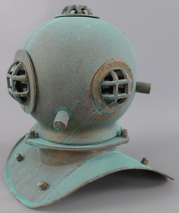 Casco de Buceo Antiguo de Cobre, Casco de Buceo Vintage para Aguas Profundas, Acabado Verdigris, Decoración Náutica Marítima, Réplica para Exhibición - Product Image 5