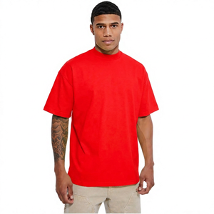 Camiseta de Hombre Oversize de Color Liso 100% Algodón, Manga Corta, Cuello Redondo, Estilo Casual Urbano, Verde Claro, Tejido de Punto, Anti-Pilling - Product Image 6