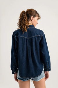 Latest Women's Stonewashed <b>Denim</b> <b>Jacket</b> Full Sleeve Button Closure Turn-down Collar Casual Vintage Style Regular Fit All Season - Product Image 5
