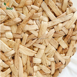 Boho ธรรมชาติน้ำผักตบชวาโต๊ะรับประทานอาหารสไตล์สานยุ่งด้านบนวัสดุแก้วแพ็คในกล่อง - Product Image 6