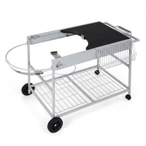 Carrello BBQ in Metallo per Esterni per Griglie a Carbone da 18-22 Pollici con Supporto per Coperchio e Ripiano Portaoggetti - Product Image 4
