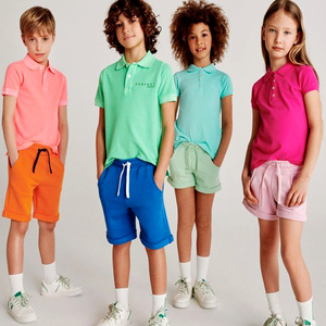 Ensemble été tendance pour filles, t-shirt et short de qualité supérieure, couleurs unies, jersey 100% coton, ensemble 2 pièces t-shirt et short - Product Image 6