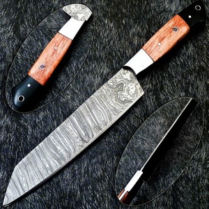 Precio de fábrica Premium BA ENTERPRISES Cuchillo de chef de acero de Damasco de 12 pulgadas con mango de madera, punta caída, logotipo personalizado, cuchilla afilada para carne - Product Image 1