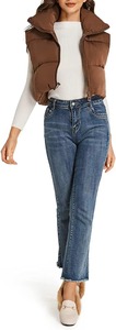 Chaqueta Corta Acolchada para Mujer, Chaqueta de Invierno Cálida y Resistente al Viento, Chaqueta Corta Tipo Parka, Chaqueta Acolchada de Piel de Oveja Hecha a Medida, Forro de Viscosa Transpirable - Product Image 2