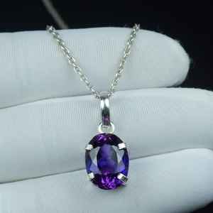 จี้รูปไข่แทนซาไนต์สองสีสไตล์วินเทจ เงินแท้ 925 สร้อยคอโบโฮ เครื่องประดับอัญมณี ของขวัญ - Product Image 1