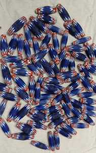 Nouvel Arrivage Perles en Verre Tubes Chevron Rosetta Longues Ovales Faites à la Main, Perles en Vrac pour la Fabrication de Bijoux en Gros, Colliers et Bracelets - Product Image 5