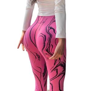 กางเกงเลกกิ้งออกกำลังกายสำหรับผู้หญิง แบบไร้ตะเข็บ ยกกระชับสะโพก ไม่โชว์ขอบกางเกงด้านหลัง ทรงวี สำหรับวิ่ง ฟิตเนส โยคะ สีพื้น - Product Image 1